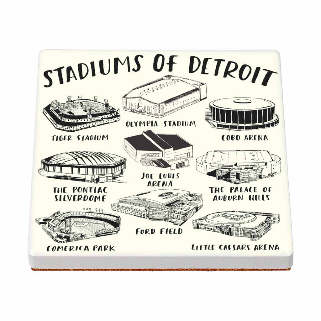 Stadiums of Detroit Ceramic Coaster