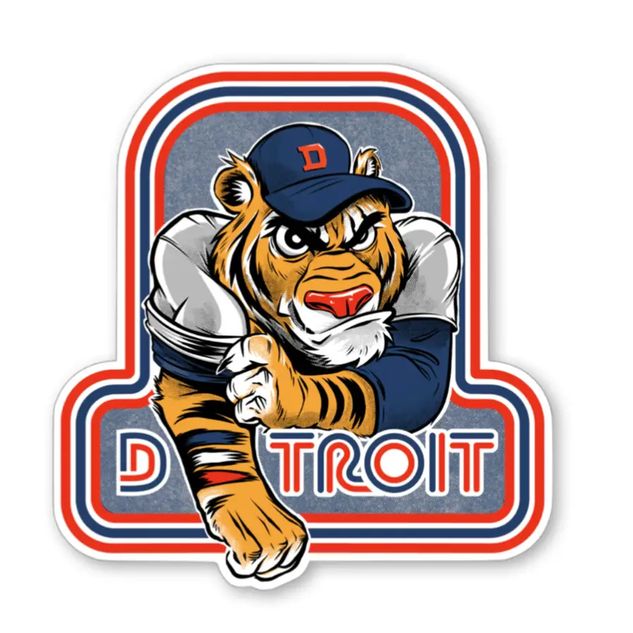 Detroit Tough Tiger Vinyl Sticker