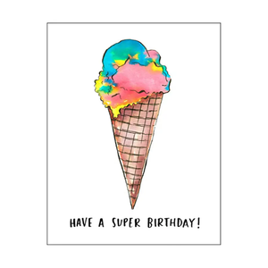 Superman Ice Cream Birthday Card