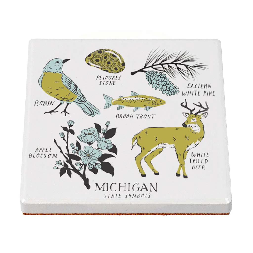 Michigan State Symbols Coaster