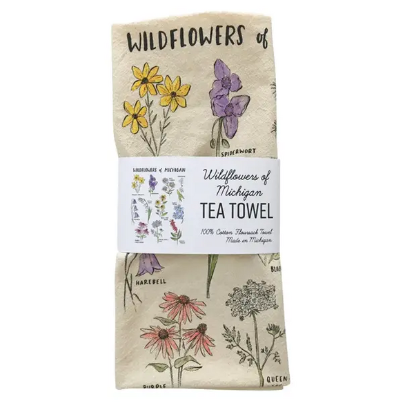 Michigan Wildflowers Tea Towel