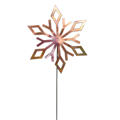 Natural Copper Snowflake Garden Stake