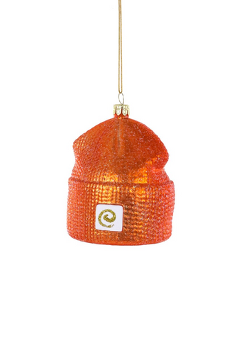 Cody Foster Orange Hipster Beanie Ornament