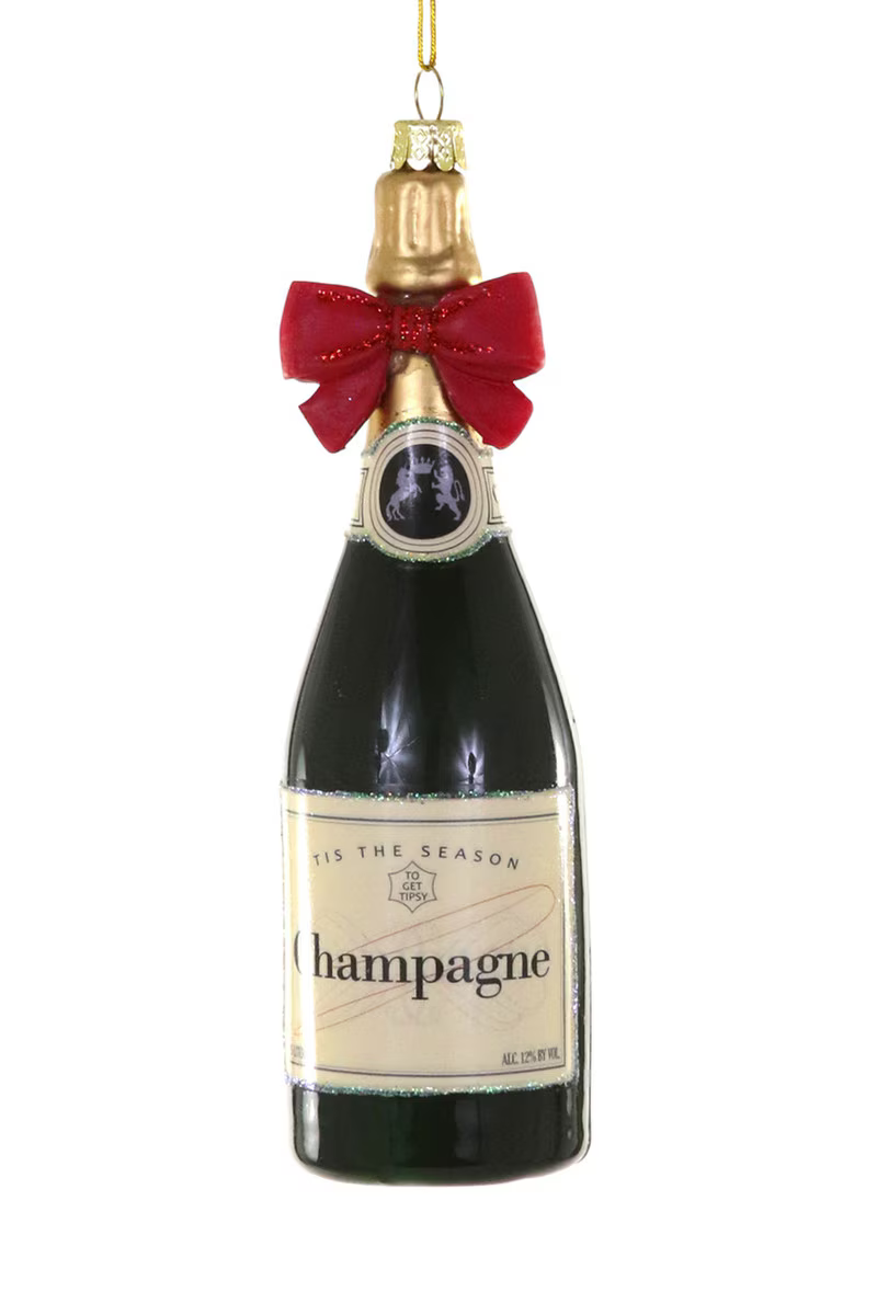  Cody Foster's Champagne with Red Bow Ornament 