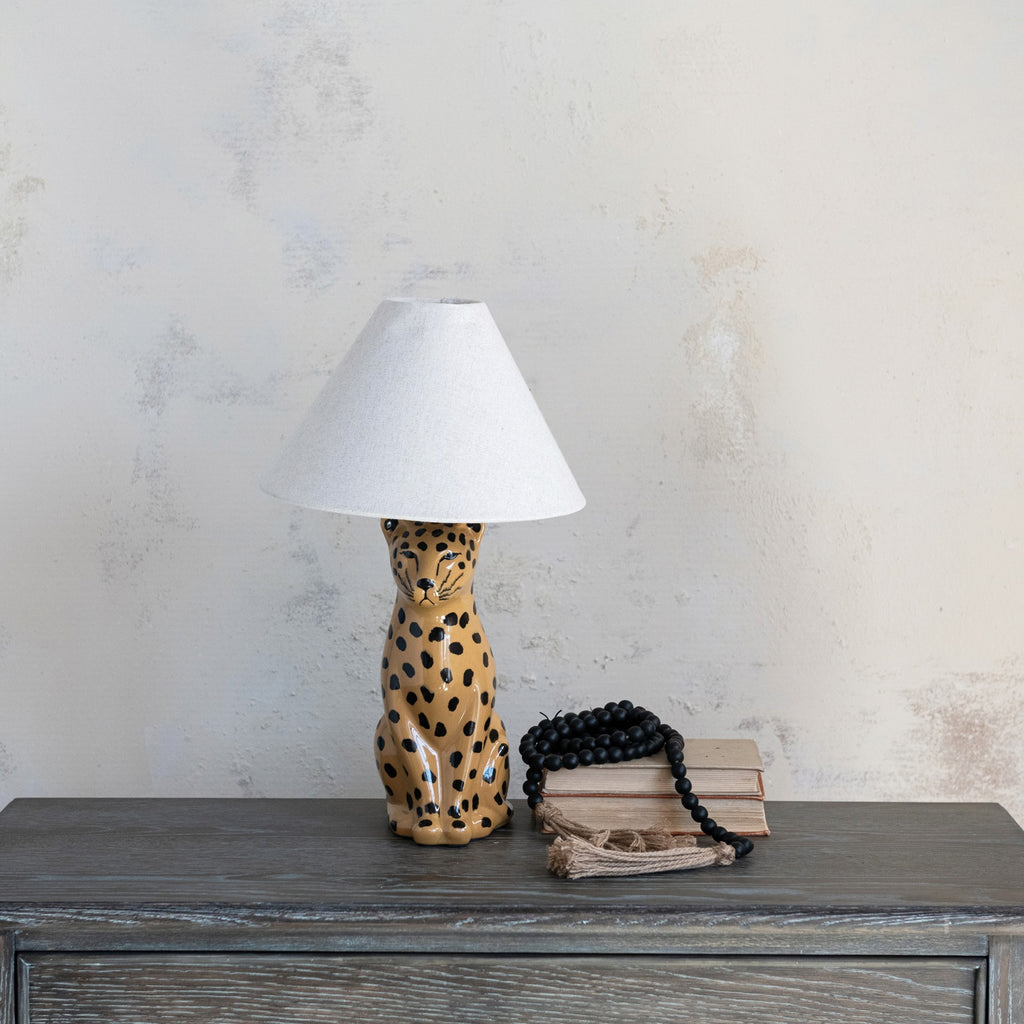 Ceramic Cheetah Table Lamp