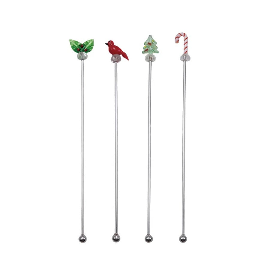 Holiday Cocktail Stirrers / Set of 4