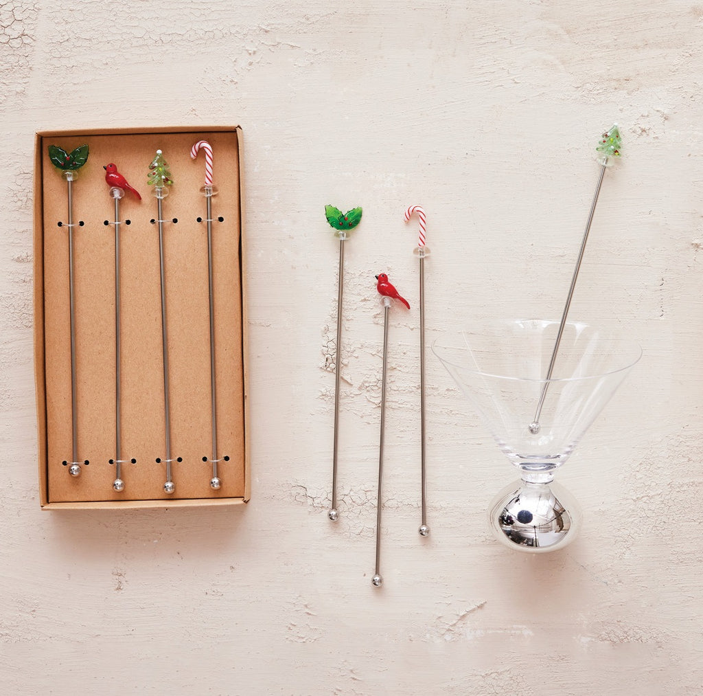 Holiday Cocktail Stirrers / Set of 4