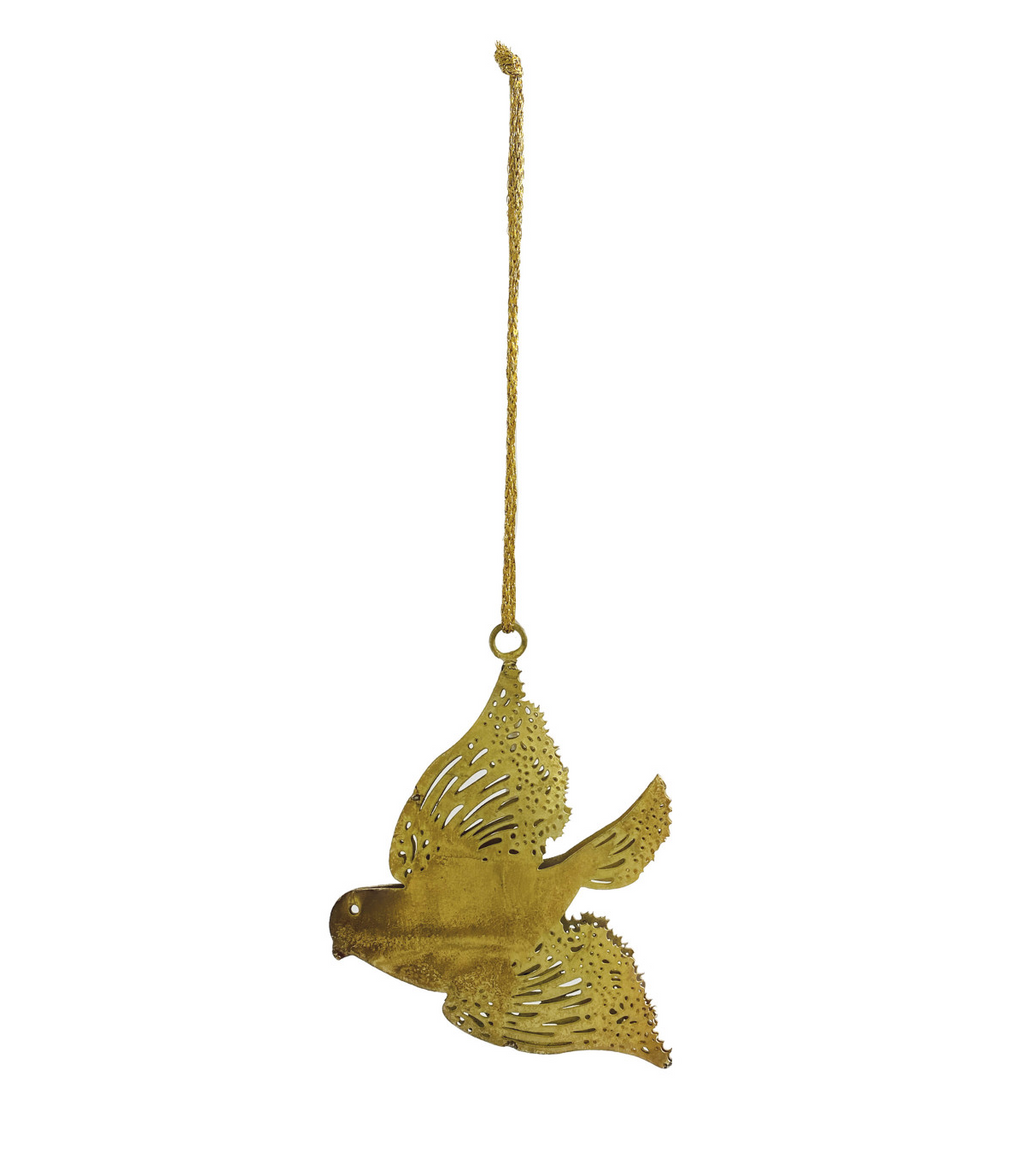 Gold Metal Bird Ornament