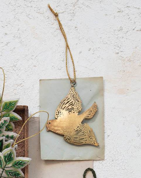 Gold Metal Bird Ornament