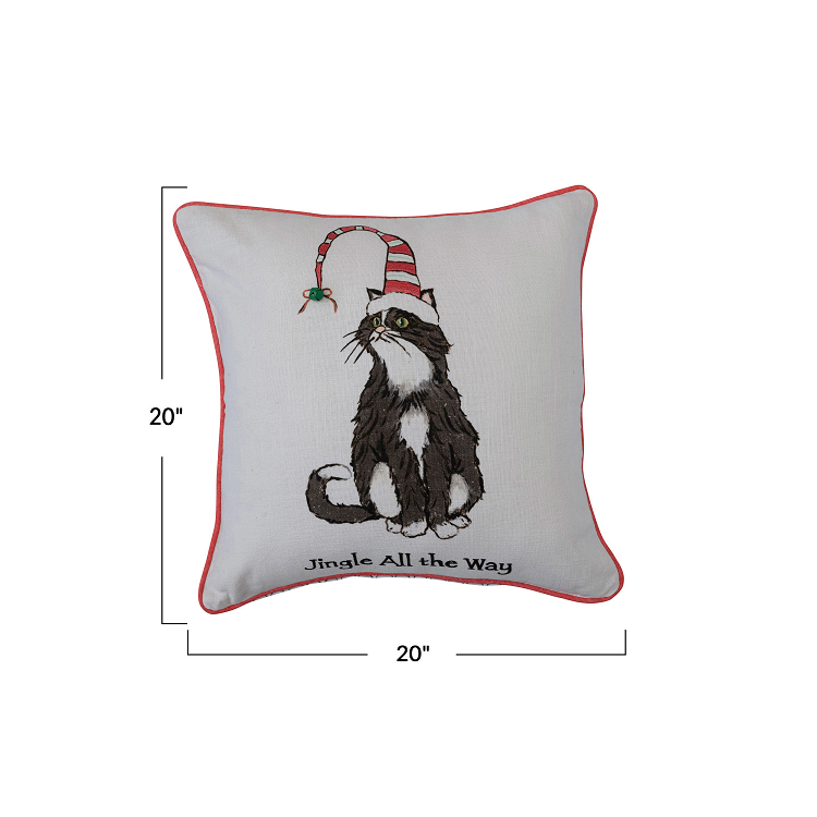 Jingle Cat Accent Pillow Holiday Decor