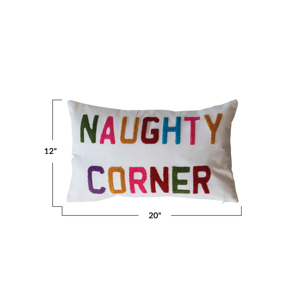"Naughty Corner" Lumbar Pillow Holiday Decor