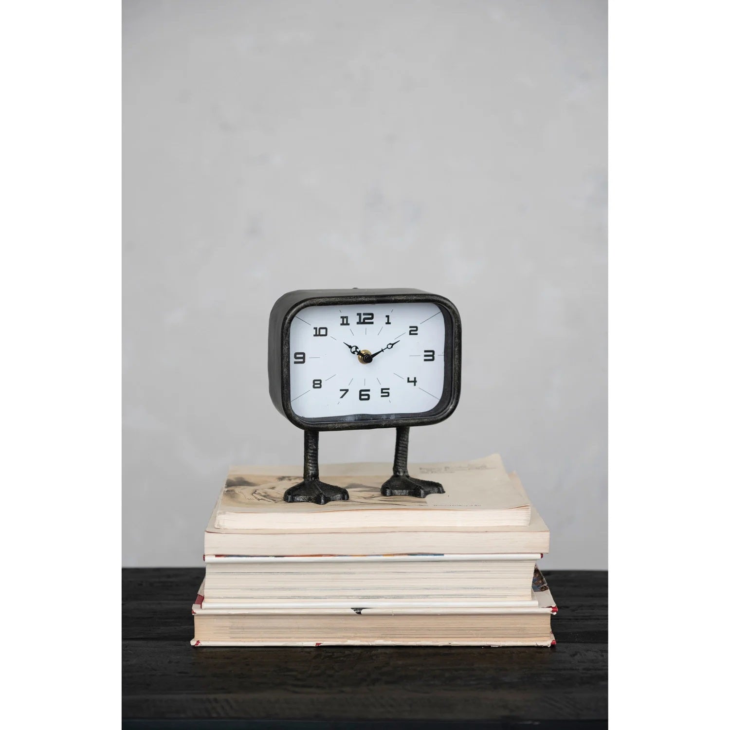 Metal Clock with Duck Feet