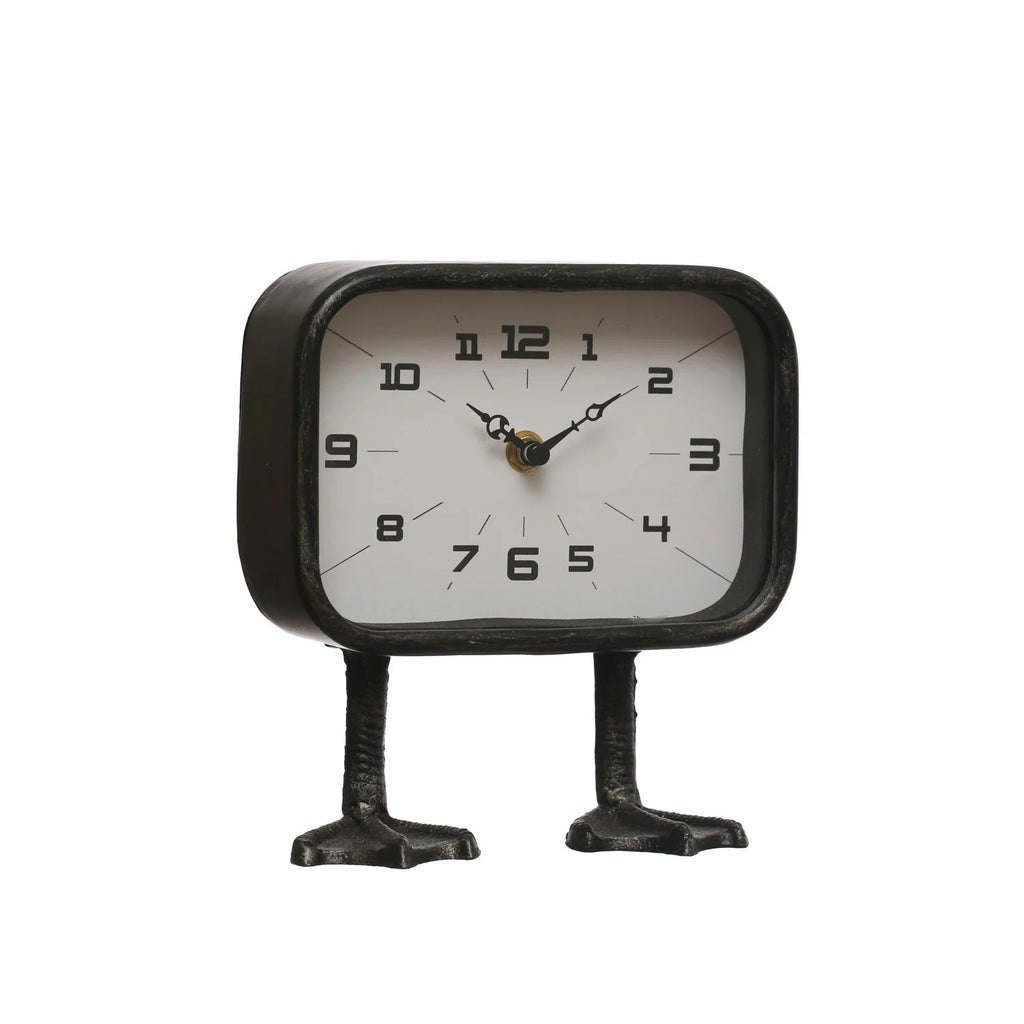 Metal Clock with Duck Feet