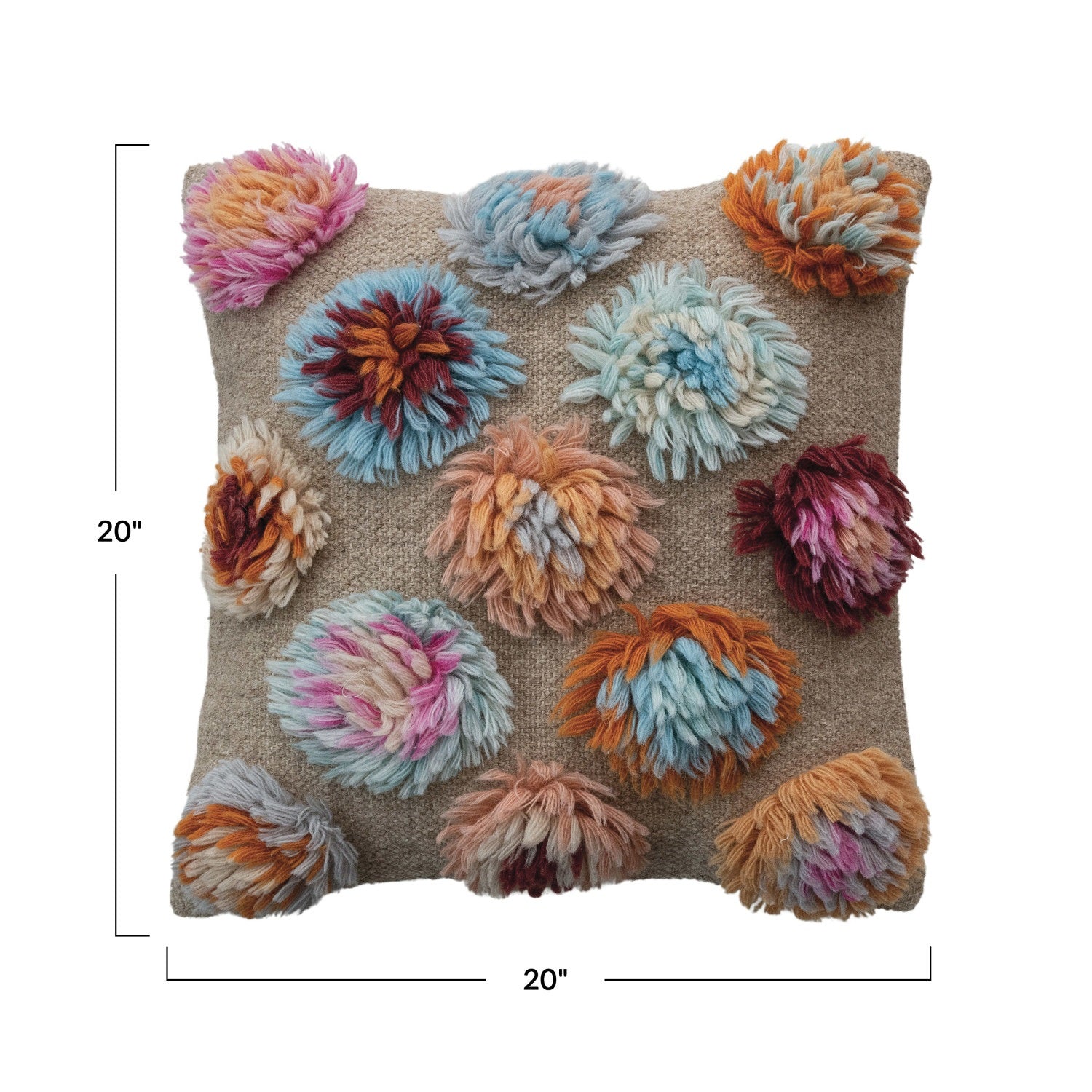 New Zealand Wool Shag & Cotton Pillow