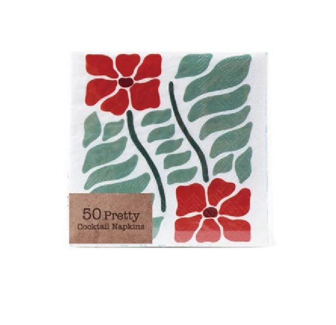 Poinsettia Cocktail Napkins