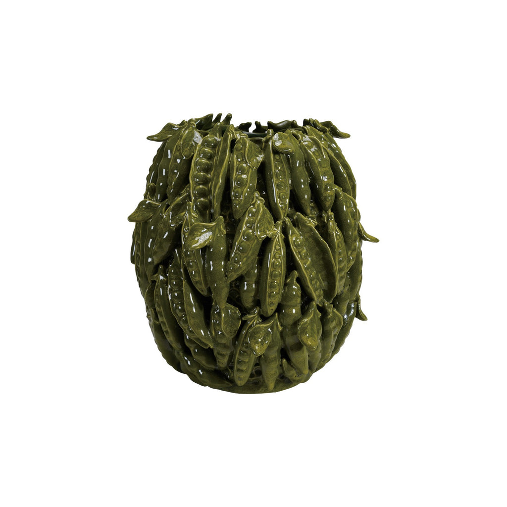 Handmade Stoneware Vase with 3 Dimensional Peas