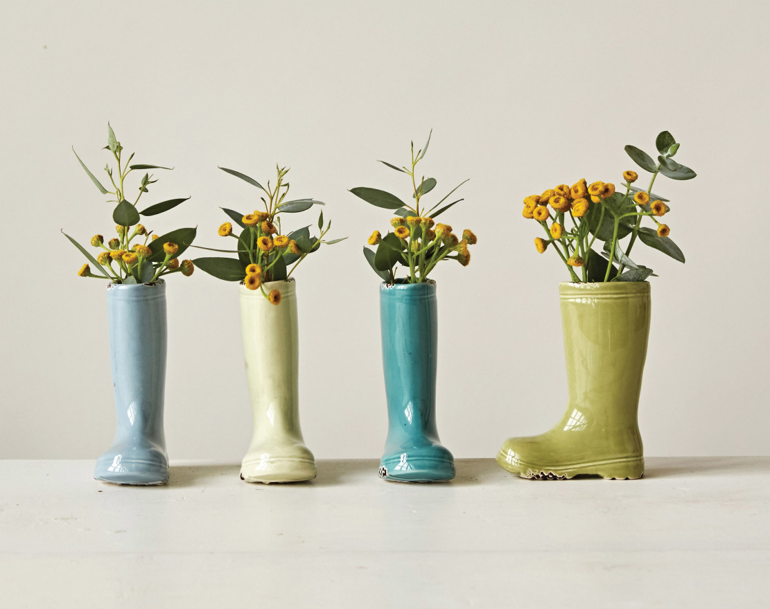 Stoneware Boot Vase