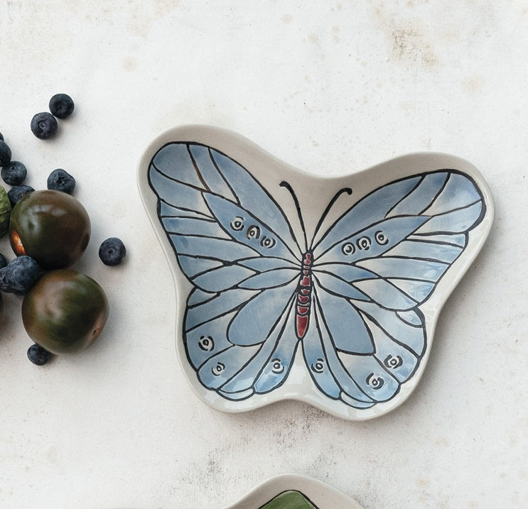Stoneware Butterfly Plate