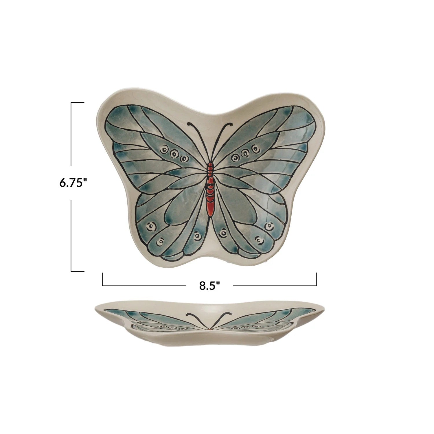 Stoneware Butterfly Plate