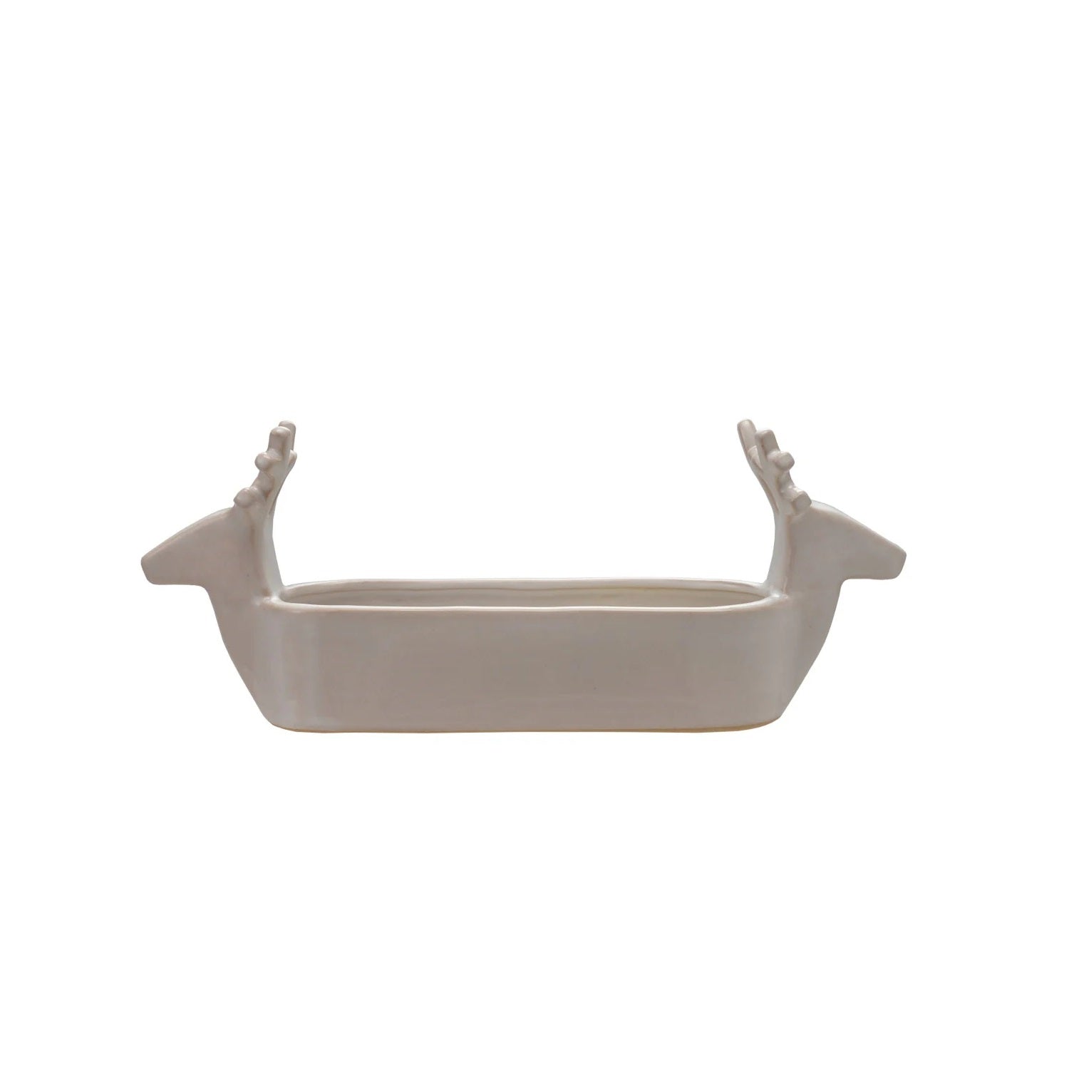 Stoneware Deer Head Cracker Dish