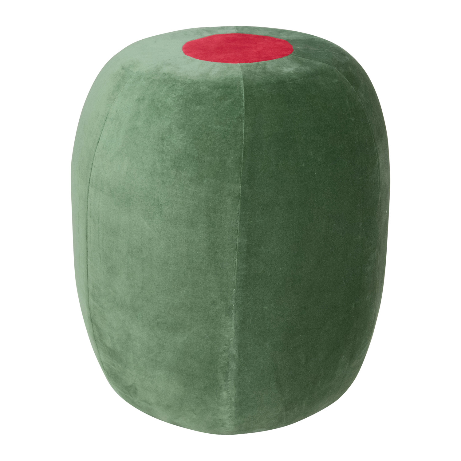 Velvet Upholstered Olive Shaped Stool