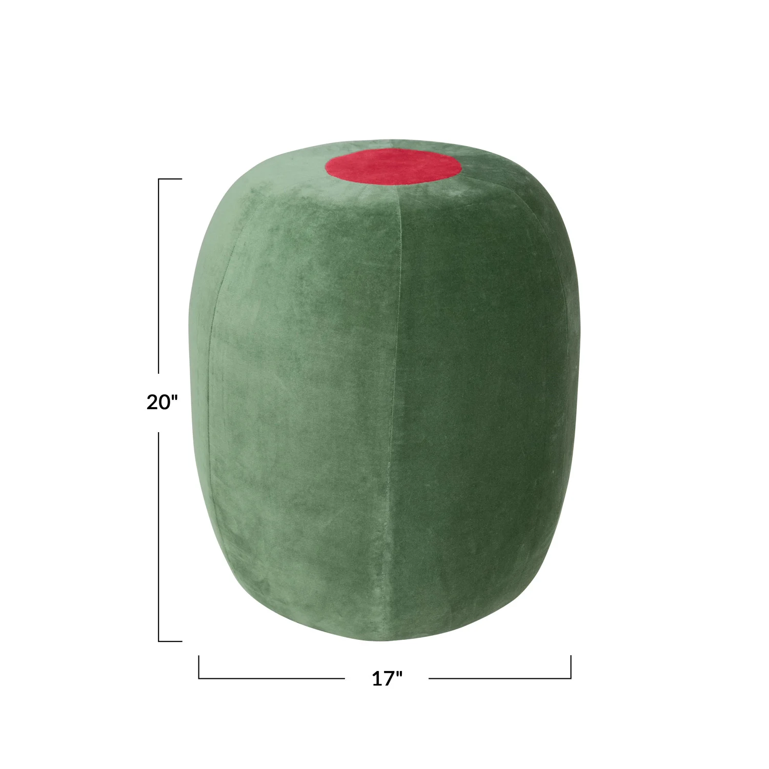 Velvet Upholstered Olive Shaped Stool