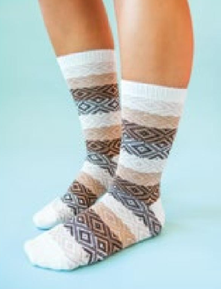 Worlds Softest Socks Weekend Gem Crew Socks Chocolate Multi