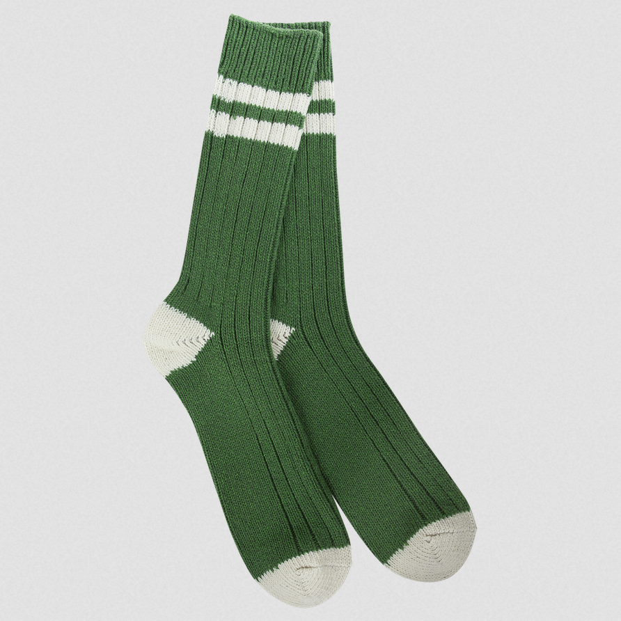 Metro Cotton Ragg Rugby Crew Socks  in Clover