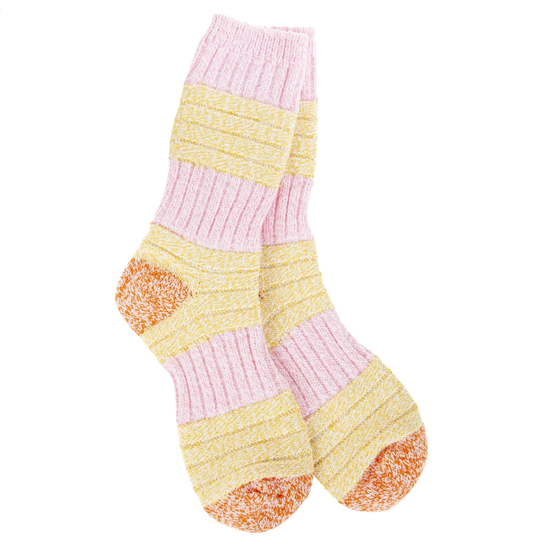 Weekend Patch Crew Socks Pink Honey