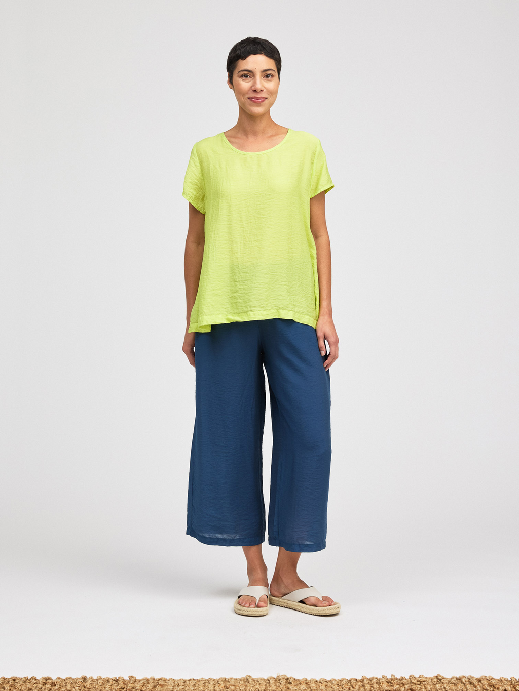 The Crop Sleeve Swing Top from Cut Loose in Euphorbia