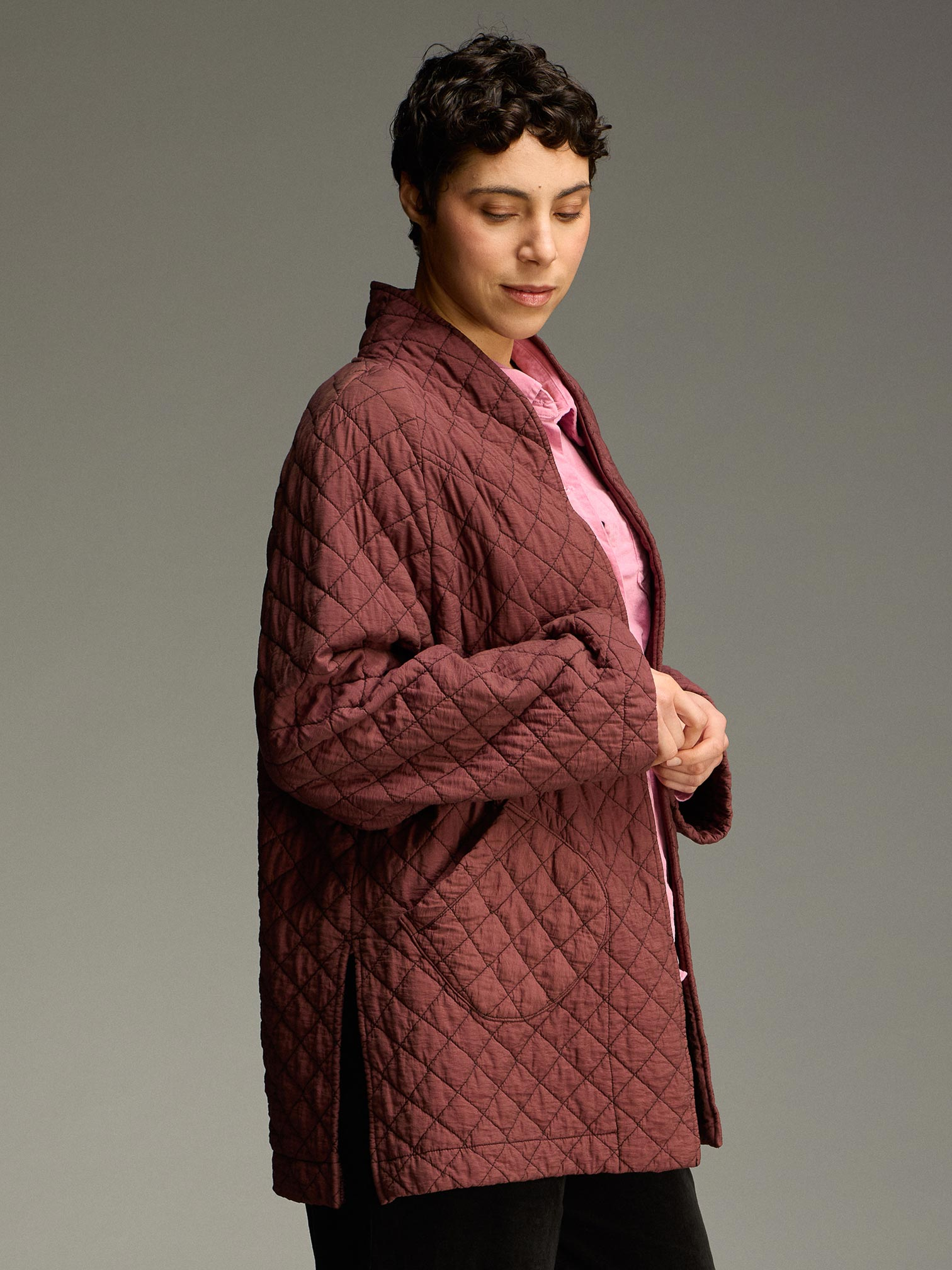 The Side Slit Coat from Cut Loose in Cinnabark