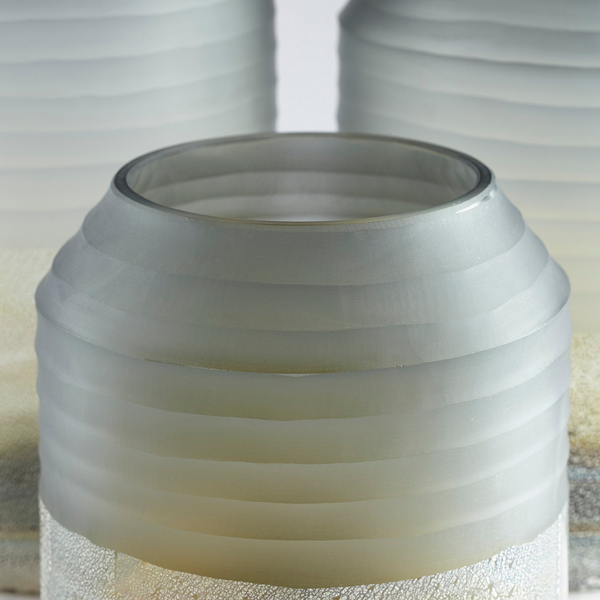 Alchemy Grey & Silver Guilded Vase / Medium