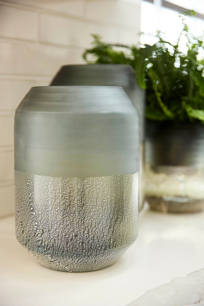 Alchemy Grey & Silver Guilded Vase / Medium