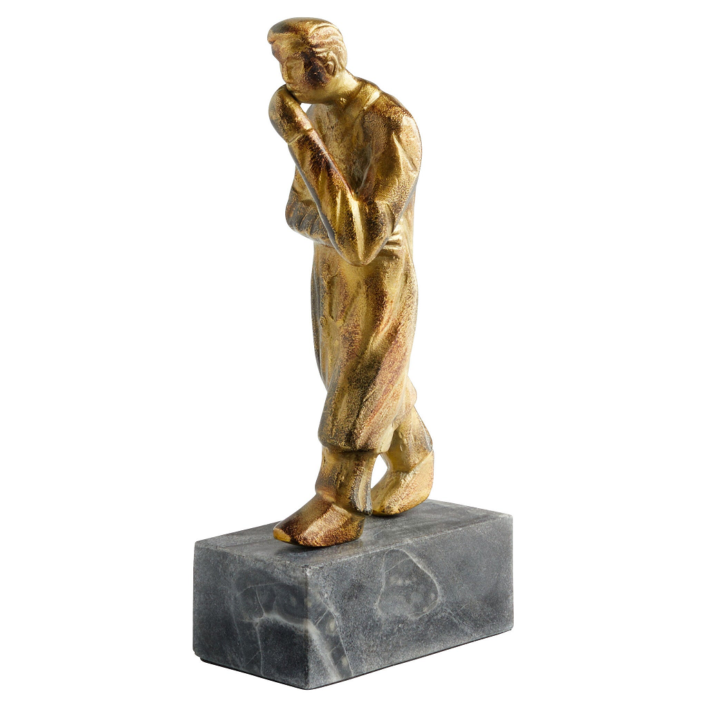 Epicurus Aged Brass Sculpture