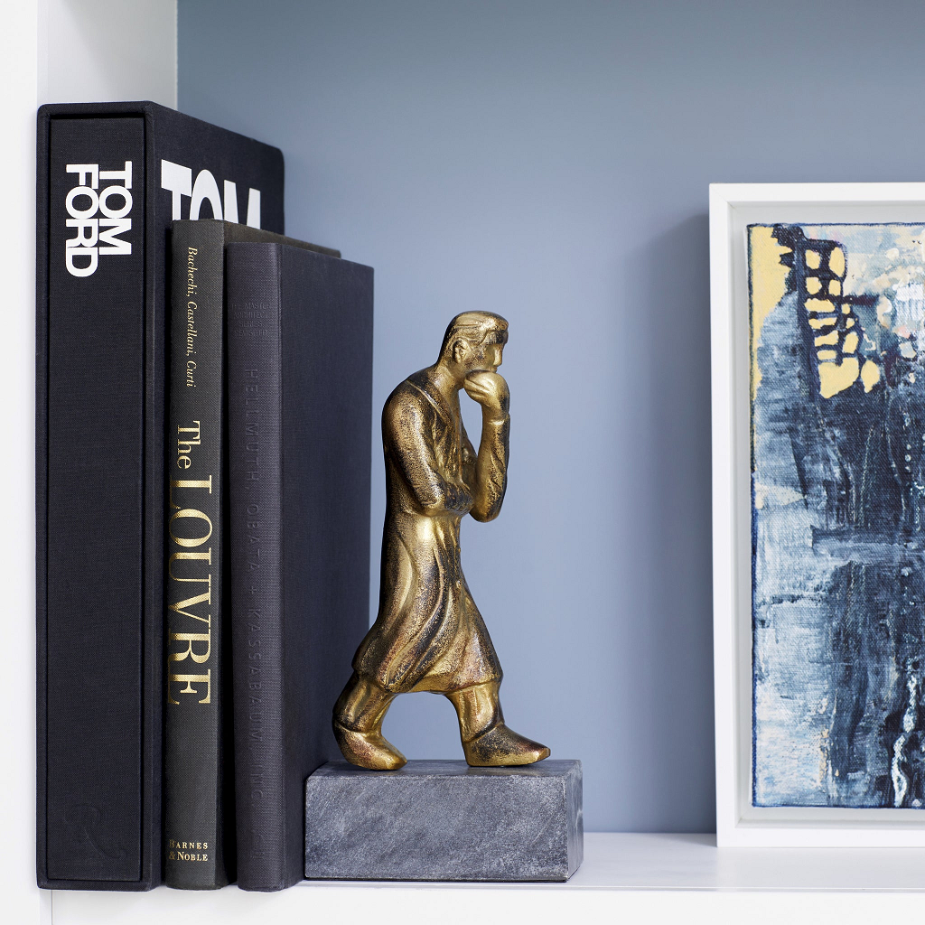 Epicurus Aged Brass Sculpture