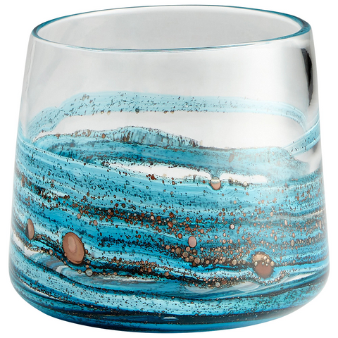 Rogue Blue & Gold Dust Vase / Short