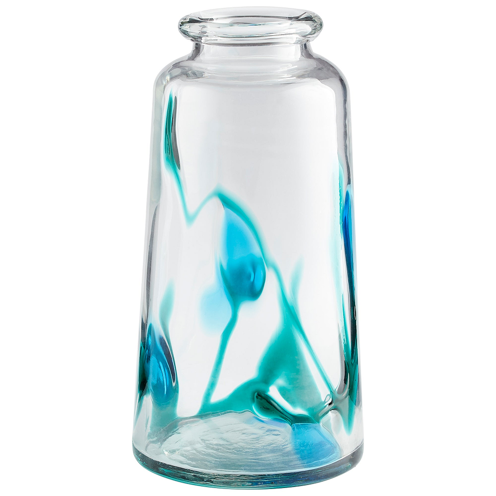Tahoe Blue & Clear Glass Vase / Large