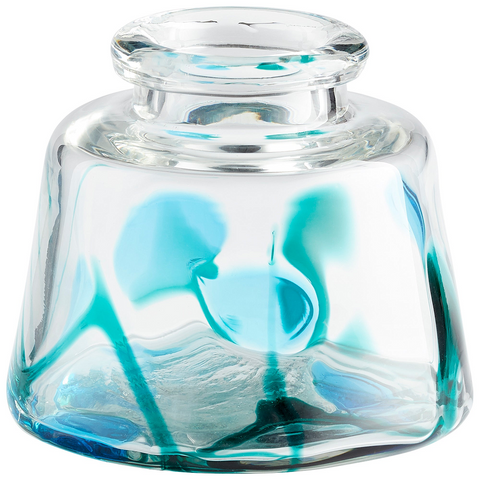 Tahoe Blue & Clear Glass Vase / Small