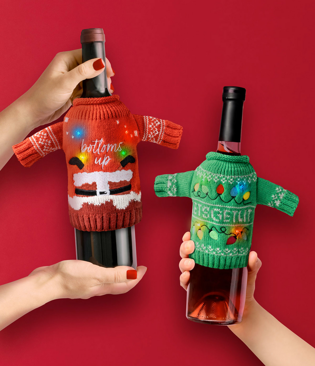 Light-Up Wine & Bottle Sweater