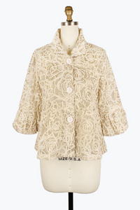 Damee's Sequins Peplum Jacket in Champagne Gold