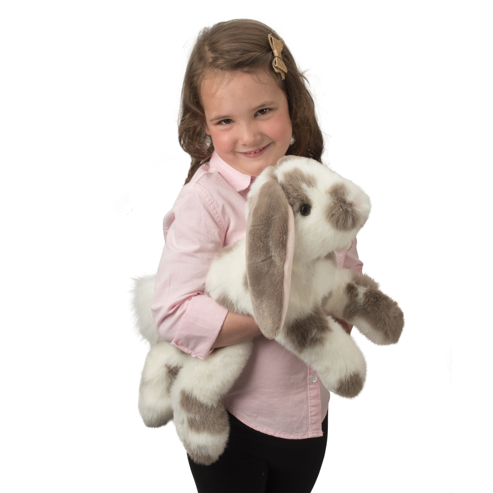 Douglas Toys Ramsey DLux Gray Spotted Bunny