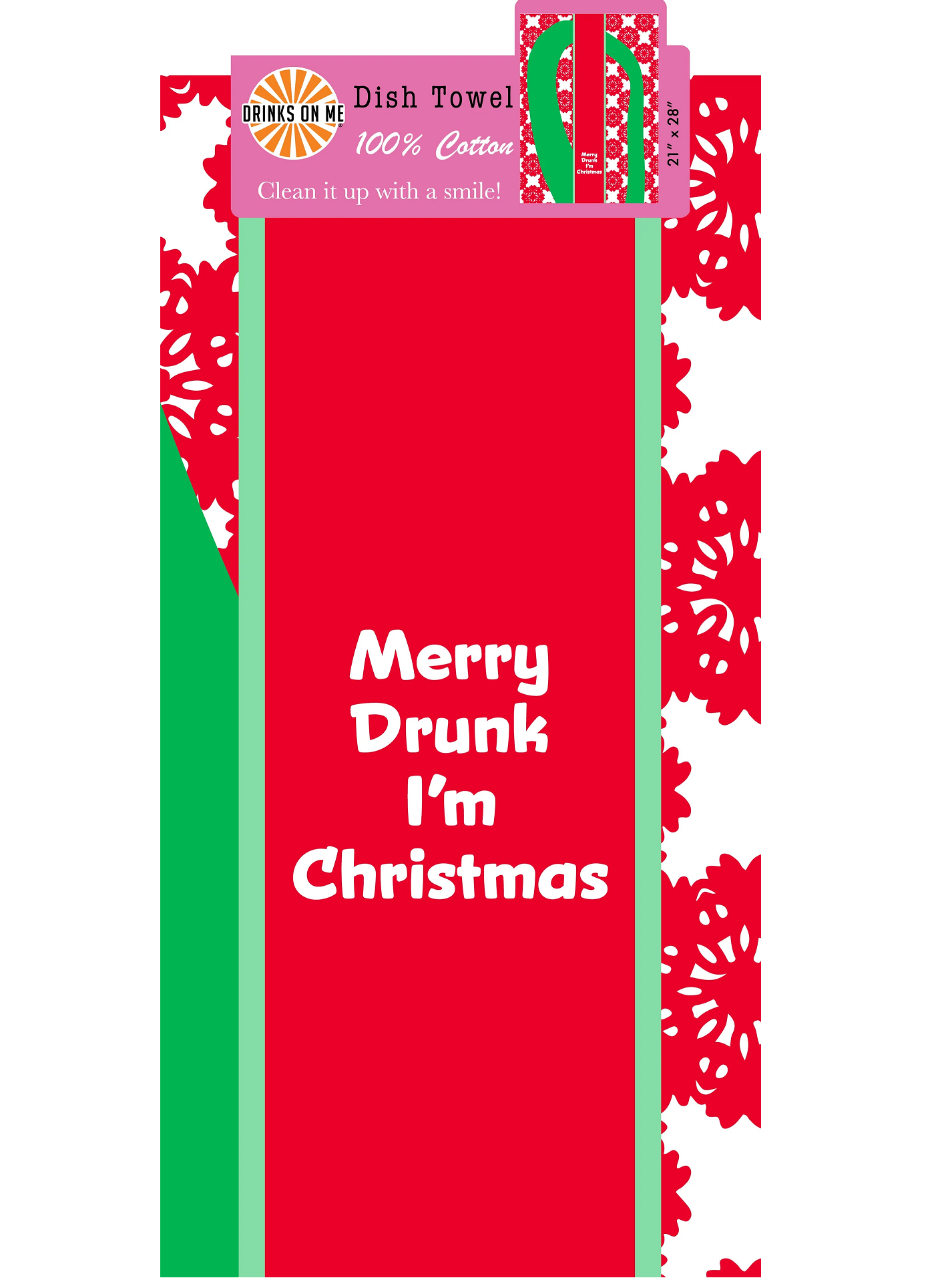 Drinks on Me Christmas Dish Towels