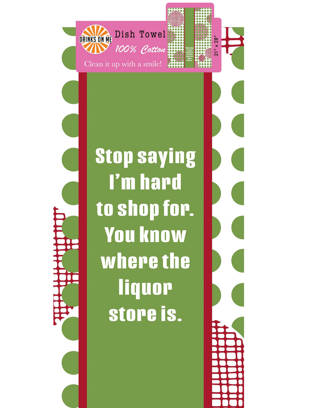 Drinks on Me Christmas Dish Towels