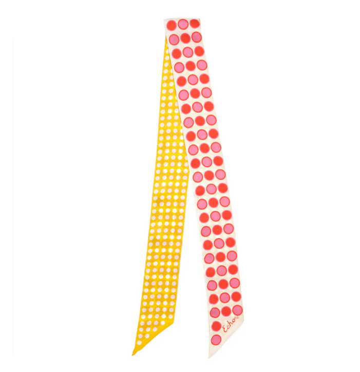 Echo Spot and Dot Silk Ribbon Scarf Red Clay