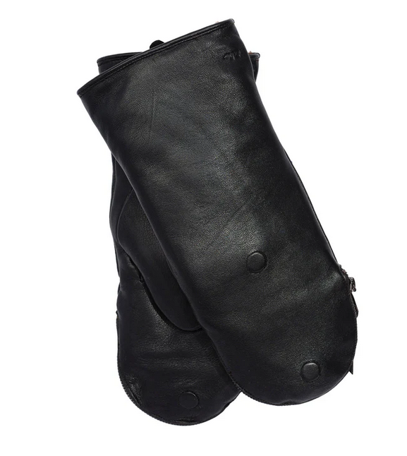 Echo Zip Top Mittens with Faux Fur Lining Black