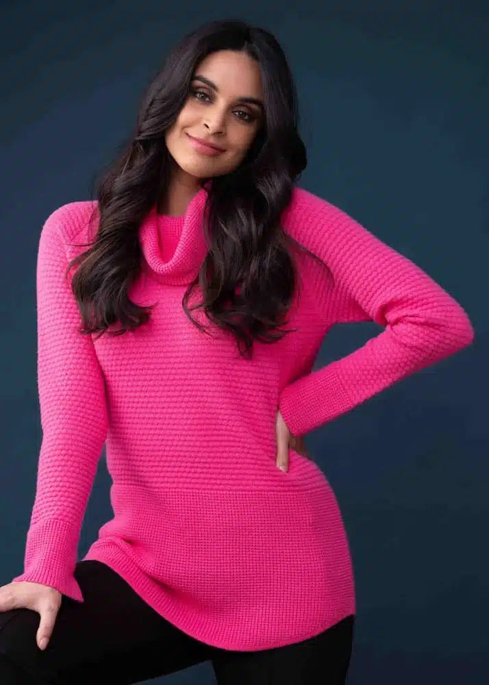 Elena Wang's Popcorn Sweater in Fuchsia