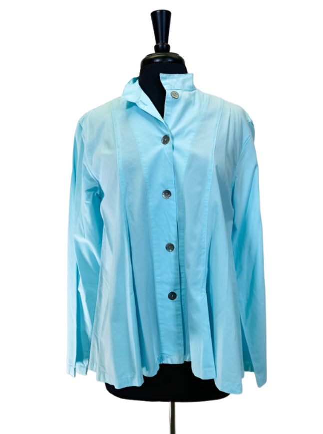 Eleven Stitch Design Gerties Inset Pleat Top Aqua