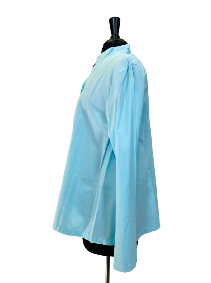 Eleven Stitch Design Gerties Inset Pleat Top Aqua