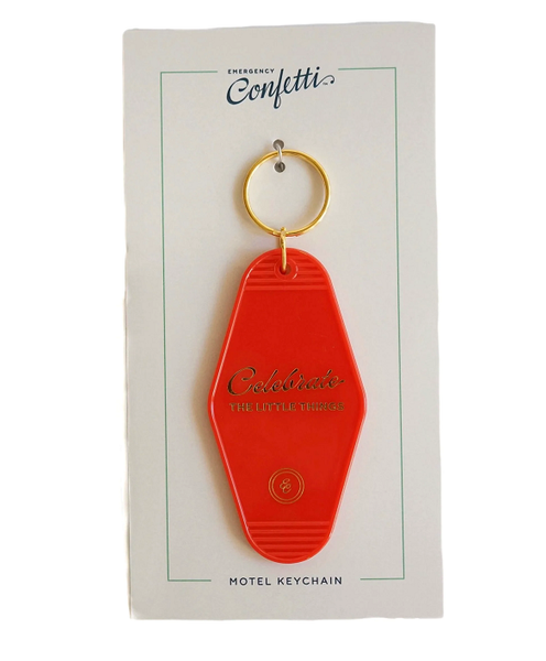 Emergency Confetti's vintage-inspired Motel Keychains Celebreate the little things