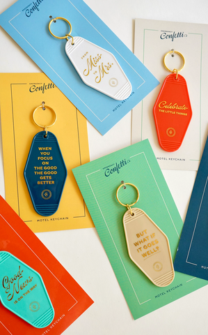 Emergency Confetti's vintage-inspired Motel Keychains